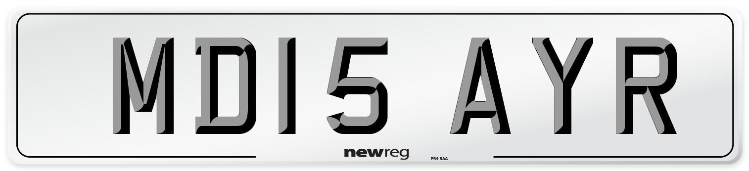 MD15 AYR Number Plate from New Reg